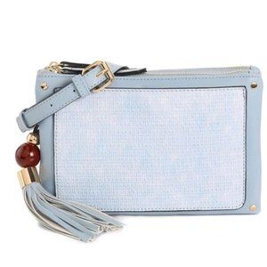 VR NYC Triple Woven Crossbody Bag with Stud Trim NEW